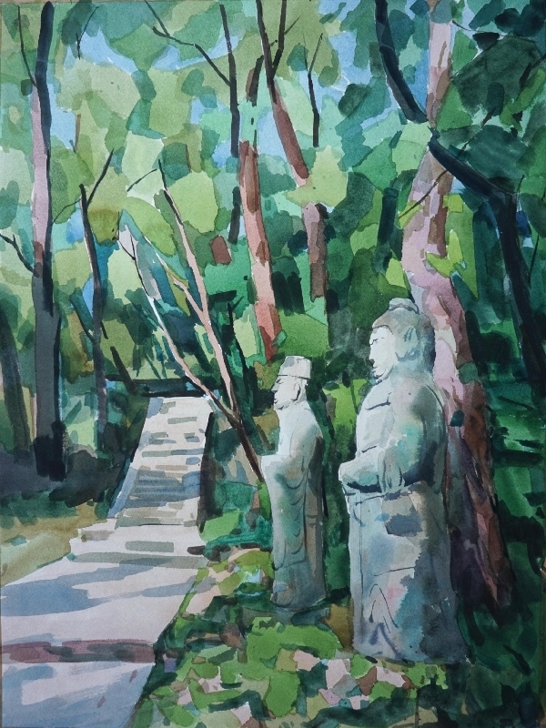 周伦斌《清辉守道》水彩_副本.jpg