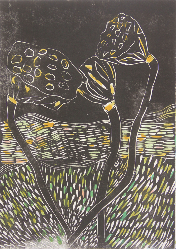 《莲蓬》何宇航 木刻版画.jpg